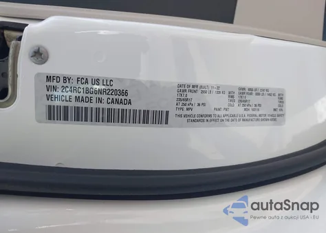 2022 Chrysler Pacifica Touring L from USA, damaged, VIN 2C4RC1BG6NR220366